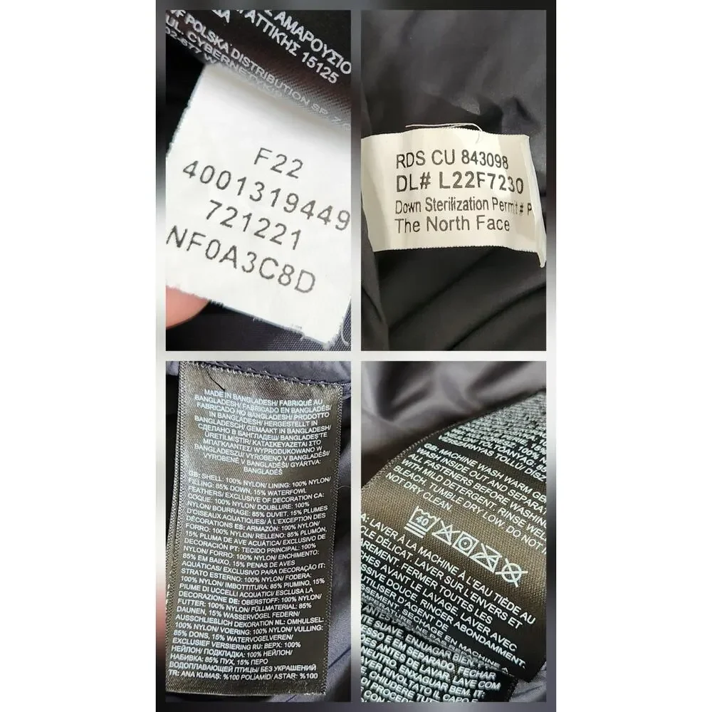 The North Face Nuptse 700 Goose Down Puffer Jacket Pale Yellow Retro 90s Sz XXL - Picture 8 of 13